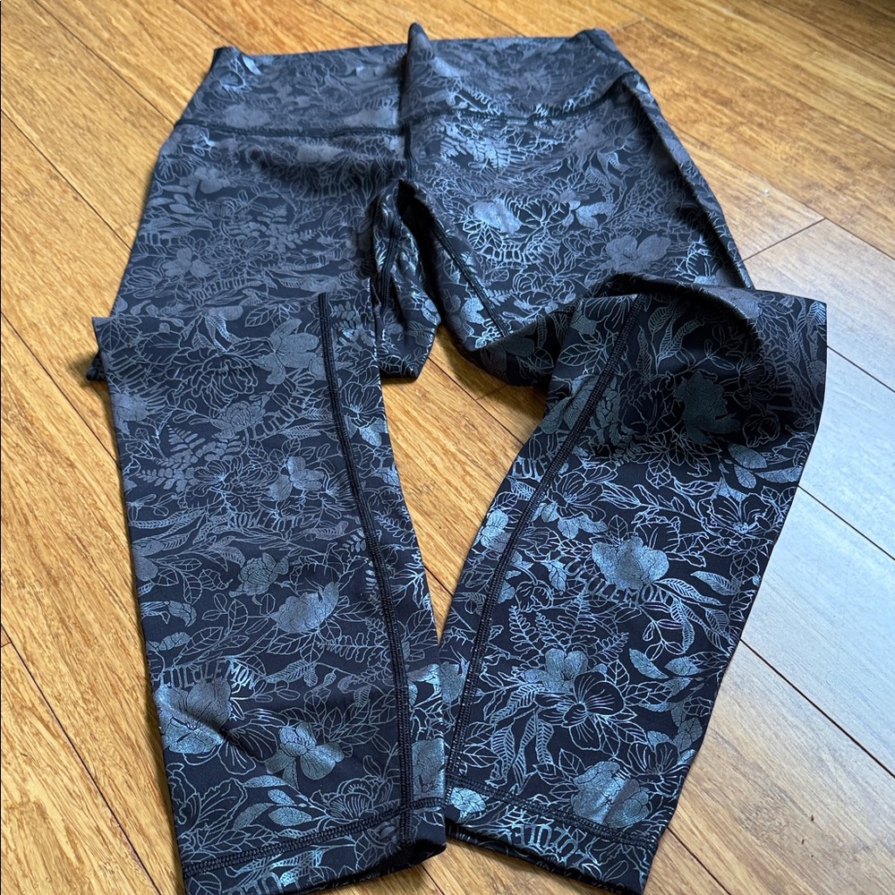 lululemon athletica Black Floral Leggings
